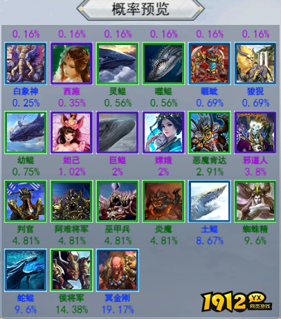 1912yx《破天刀0.1折》概率公示
